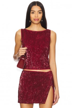  Ženski topovi | Lovers + Friends Selma Top Oxblood