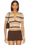 Tops de mujer | Top polo Lucia de Lovers + Friends, marrón multicolor
