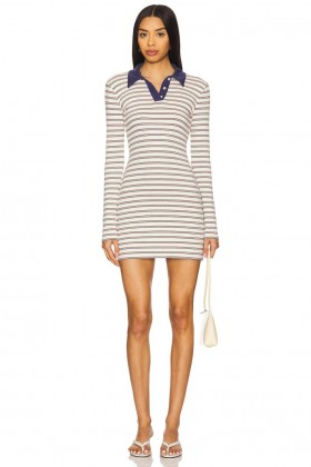  Vestidos de mujer | Lovers + Friends Vestido corto Rachel Polo color marfil con rayas multicolor