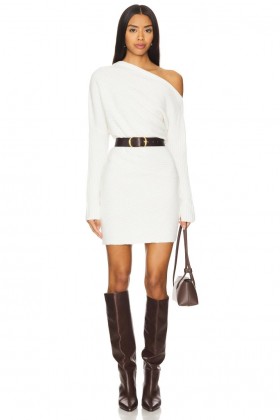  Suéteres y prendas de punto para mujer | Vestido corto Lucas con hombros descubiertos color marfil de Lovers + Friends