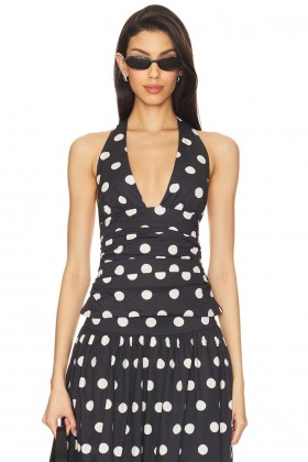  Tops de mujer | Top Deven de Lovers + Friends, negro con lunares