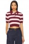  Dámské topy | Lovers + Friends Carrine Polo Top v barvě vínové a růžové