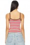  Dámské topy | Lovers + Friends Liana Tank Red Multi Stripe