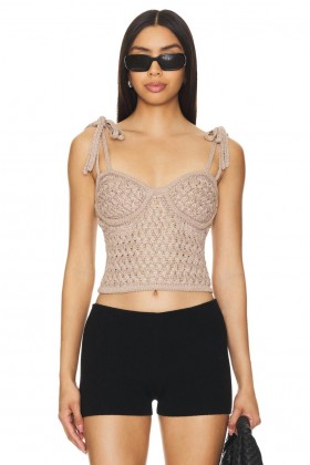  Dámské topy | Lovers + Friends Jaquetta Tank Taupe