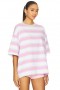  Dame T-shirts | Lovers + Friends Devon Tee Pink Multi Stripe