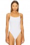  Dametoppe | Lovers + Friends Ribbet Bodysuit med Firkantet Hals, Hvid