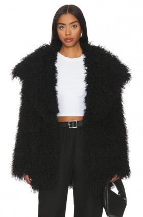 Damejakker og -frakker | Lovers + Friends Amani Faux Fur Coat Onyx Black