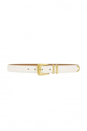  Kvinder | Lovers + Friends Western Denim Bælte Creme & Guld