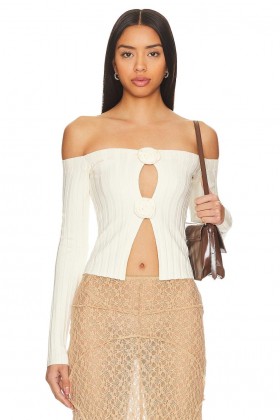  Dametrøjer og strikvarer | Lovers + Friends Liora Rosette Sweater Hvid