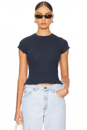  Dametoppe | Lovers + Friends Brooks T-shirt Midnatsblå