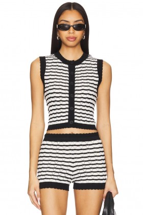  Dametoppe | Lovers + Friends Elery Vest Sort & Hvid