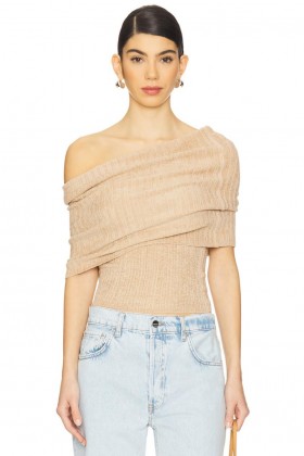  Dametoppe | Lovers + Friends Gerda Off The Shoulder Top Havrefarvet