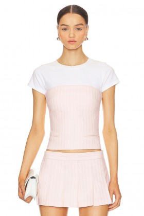  Dametoppe | Lovers + Friends Jasmine Top Pink Pinstribe