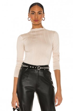  Dametoppe | Lovers + Friends Langærmet Top Med Søm Beige