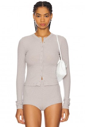 Dametoppe | Lovers + Friends Sofia Cardigan Grå & Hvid