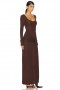 Damesjurken | Lovers + Friends Quinn Gown Chocoladebruin