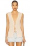  Dames Tops | Lovers + Friends Lizzy Tie Front Vest Beige
