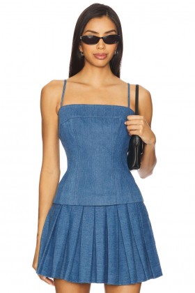  Dames Denim | Lovers + Friends Simone Top Denim Blauw