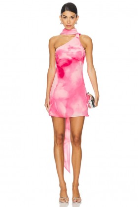  Damesjurken | Lovers + Friends Kima Minijurk Blur Floral Pink
