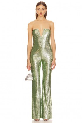  Damesjumpsuits | Lovers + Friends Siobhan Sequin Jumpsuit Spritz Green