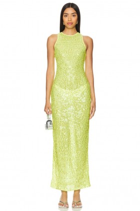  Dames badpakken en cover-ups | Lovers + Friends Erin Sequin Maxi-jurk met limoengroene pailletten