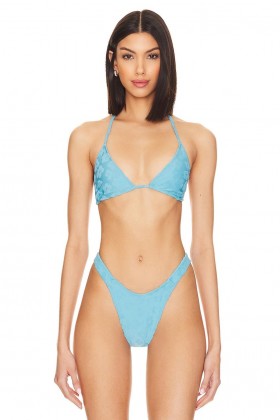 Badpakken en cover-ups voor dames | Lovers + Friends Vacation Blues Top Aqua Blue