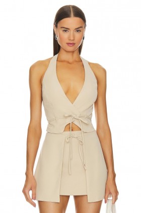  Dames Tops | Lovers + Friends Abbey Top Nude Neutraal