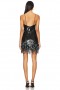  Naisten mekot | Lovers + Friends Massima Sequin Fringe Mini Dress musta paljeteilla