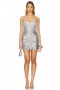  Robes pour femmes | Lovers + Friends Riley Robe mini à franges ornée argentée disco