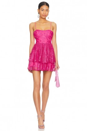  Robes pour femmes | Robe courte Jia Lovers + Friends rose électrique à fleurs