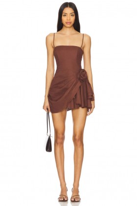  Robes pour femmes | Robe courte anti-pluie marron Lovers + Friends