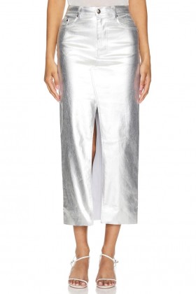  Jupes pour femmes | Jupe longue Naomi argentée Lovers + Friends