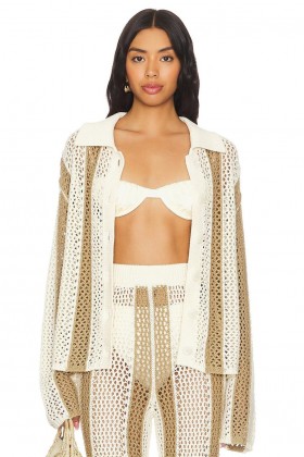  Pulls et tricots pour femmes | Top rayé Kerim Lovers + Friends, rayures ivoire et beige