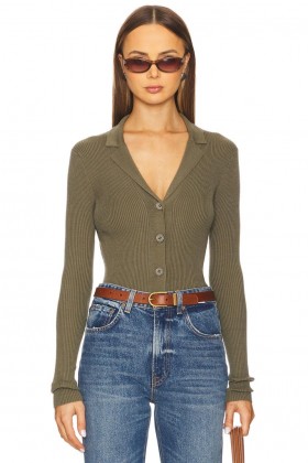  Pulls et tricots pour femmes | Cardigan polo Meriah vert armée Lovers + Friends