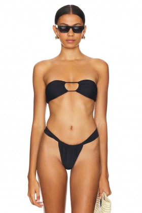  Maillots de bain et paréos femme | Haut noir Lovers + Friends « Take Me Back »