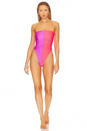  Maillots de bain et paréos femme | Lovers + Friends Tropic Daze Une pièce Violet et Rouge Psycho