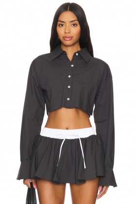  Hauts pour femmes | Lovers + Friends Palmer Crop Top noir délavé