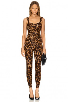  Damen-Jumpsuit | Lovers + Friends Sarah Jumpsuit Leopardenmuster