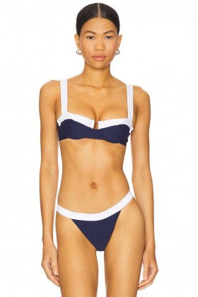  Damen-Badeanzüge & Strandkleider | Lovers + Friends Cordelia Top Marineblau & Weiß