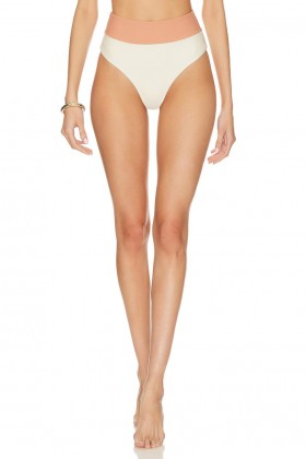 Damen-Badeanzüge & Strandkleider | Lovers + Friends Daytona High Waist Bikinihose in Creme & Honig