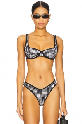  Damen-Badeanzüge & Strandkleider | Lovers + Friends Rae Top Schwarz-Gingham
