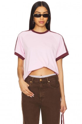  Damen-Tops | Lovers + Friends Charlie Tee Pink & Kastanienbraun