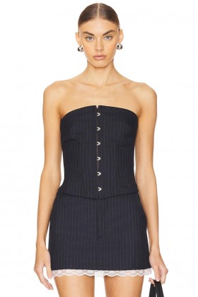  Damenoberteile | Lovers + Friends Elodie Top, grau gestreift