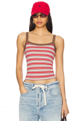  Damen-Tops | Lovers + Friends Liana Tanktop, rot-weiß gestreift