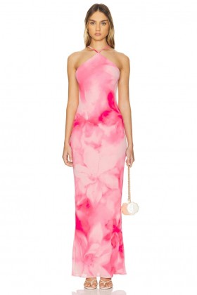  Γυναικεία Φορέματα | Lovers + Friends Kima Gown Blur Floral Pink
