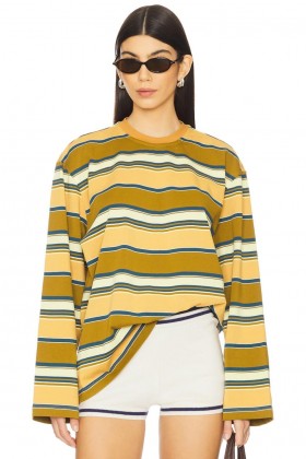  Γυναικείες Μπλούζες | Lovers + Friends Ella Top Moss Green Stripe